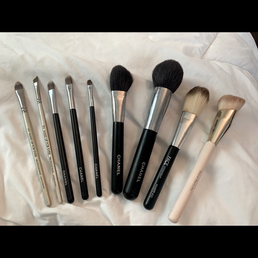 Chanel, makeup forever + asst makeup brushes